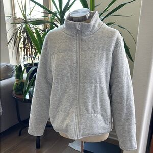 Three Dots Gray Puffer Jacket with Cozy Insulation